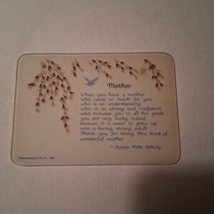Vintage Glass Mother plaque